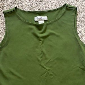 Brooks Brothers Olive Green Sleeveless Blouse